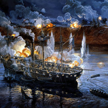 Схема вышивки «морская битва»