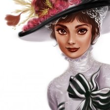 Схема вышивки «леди в шляпе»