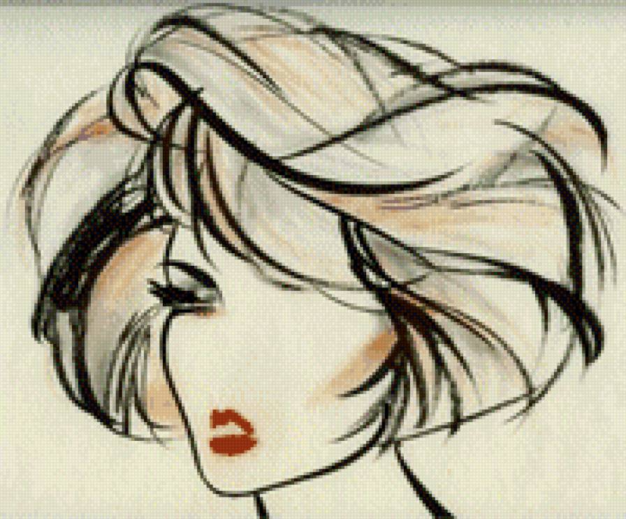 Девушка - моно, лицо, девушка - предпросмотр