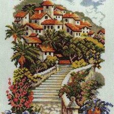 Схема вышивки «домики на склоне»