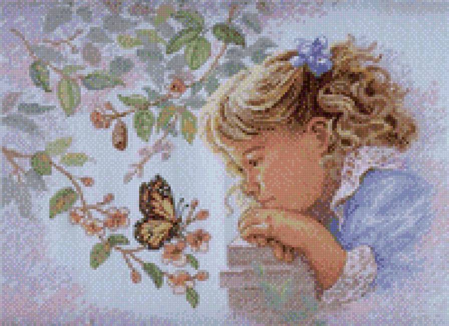 девочка - бабочка, девочка - предпросмотр