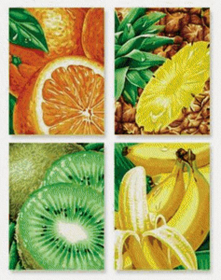 триптих для кухни - полиптих, кухня, триптих, фрукты, натюрморт - предпросмотр