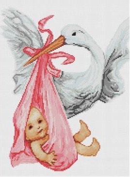 Аист и малышка - аист малышка дитя - оригинал