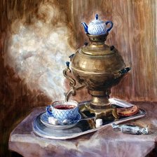 Схема вышивки «Натюрморт с самоваром»