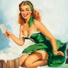 Схема вышивки «девушка с собачкой»