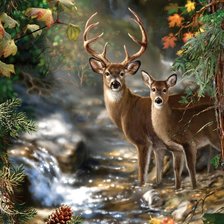 Схема вышивки «Олени»