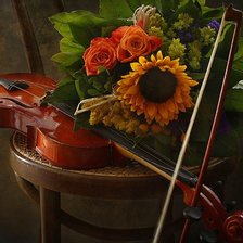 Схема вышивки «skrzypce i  słonecznik»