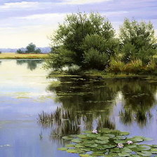 Схема вышивки «сонный пруд»