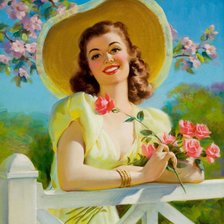 Схема вышивки «весенняя девушка»