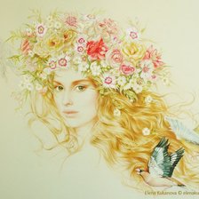 Схема вышивки «девушка весна»