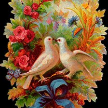 Схема вышивки «голуби»