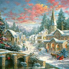Схема вышивки «Рождество в городе»