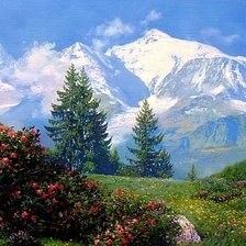 Схема вышивки «горы»