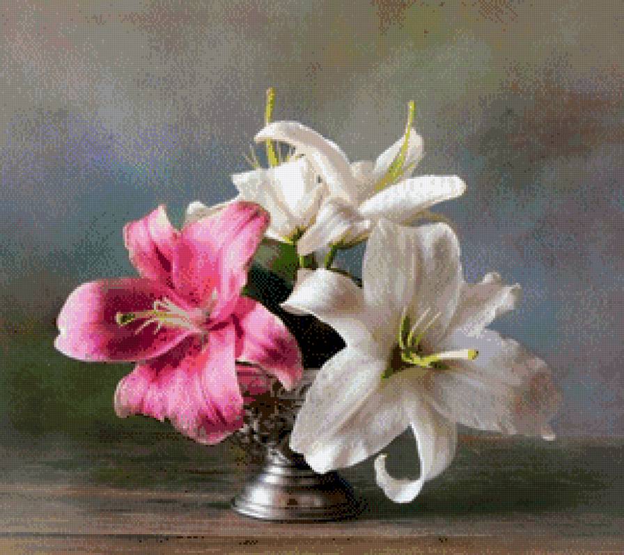 Натюрморт с лилиями - предпросмотр