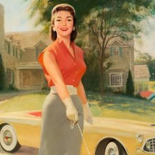 девушка ретро