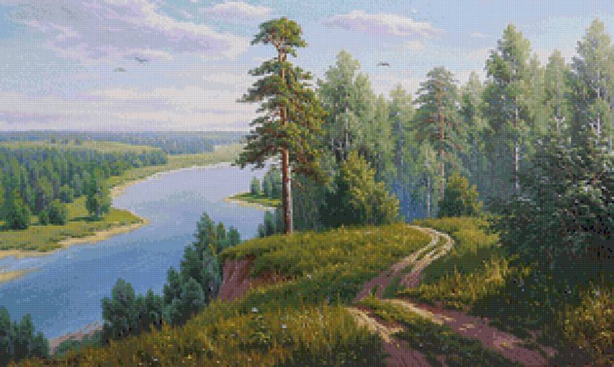 №879755 - лес, пейзаж, природа, лето, река - предпросмотр