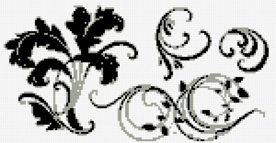 вензель - вензель, скатерть, узор, монохром - предпросмотр