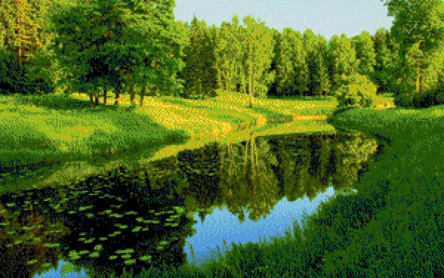 Природа - лес, деревья, речка - предпросмотр