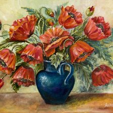 Схема вышивки «маки в горшке»