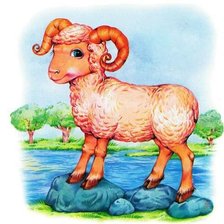 Схема вышивки «Барашек у реки»