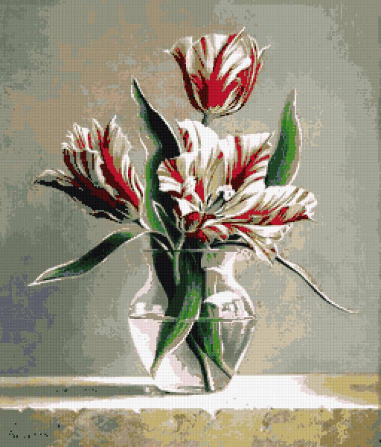 Тюльпаны в вазе - тюльпаны, цветы - предпросмотр