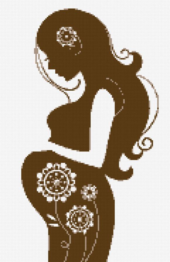 беременная 1 - беременная, монохром - предпросмотр