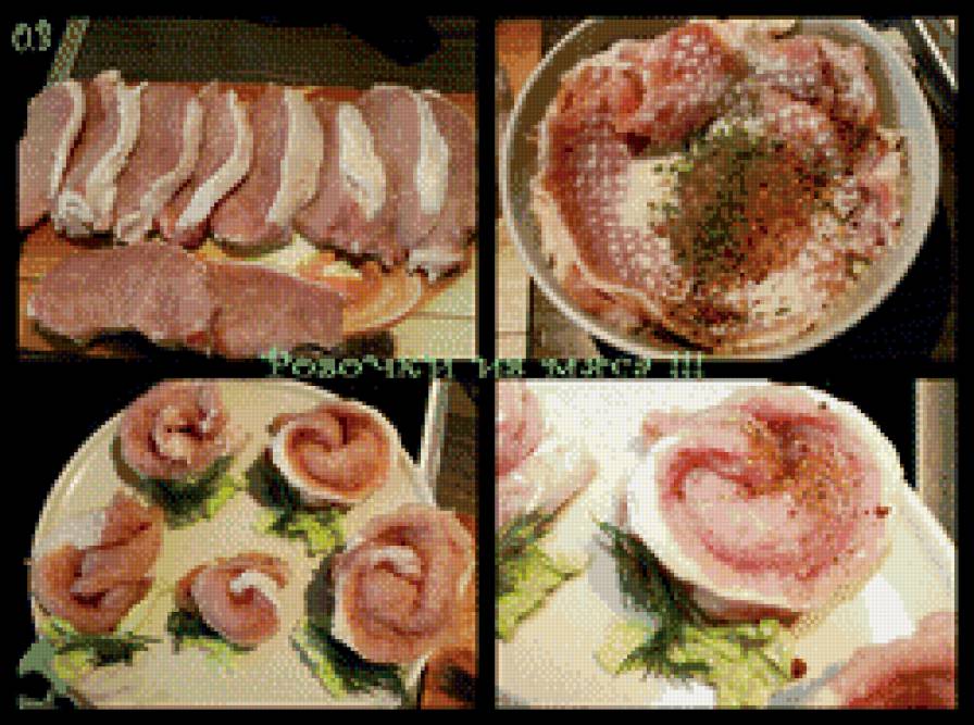 приятного аппетита - блюдо, розы, еда, отбивные, мясо, натюрморт, кухня - предпросмотр