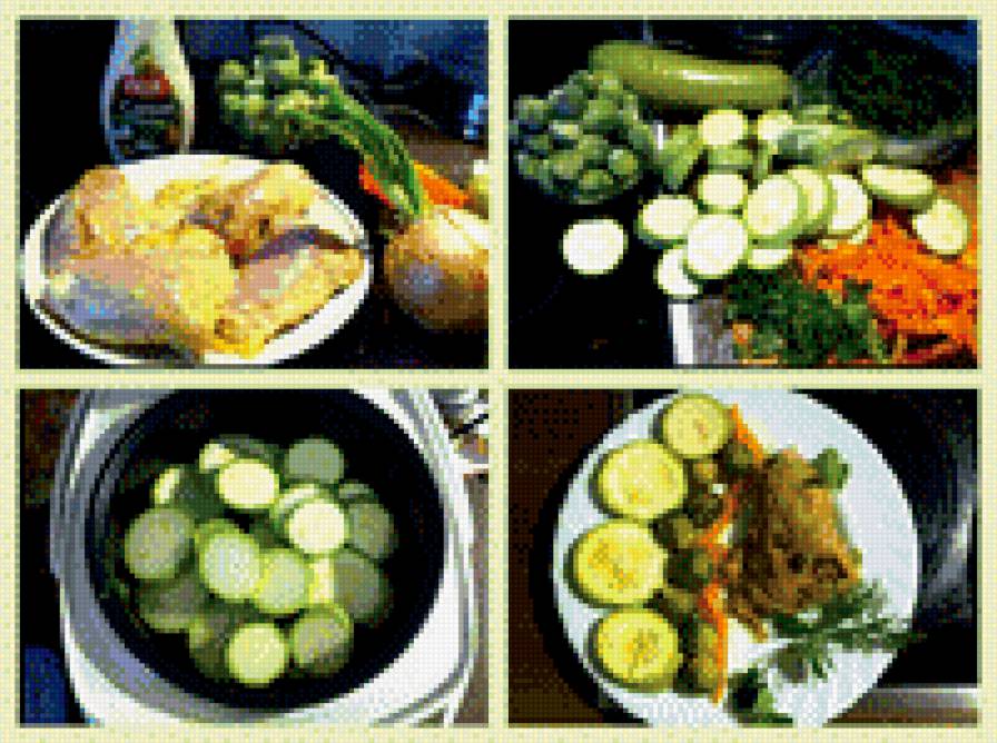 приятного аппетита - кабачки, коллаж, овощи, кухня, еда - предпросмотр