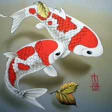 Схема вышивки «Карпы кои»