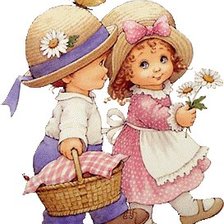 Схема вышивки «Мальчик с девочкой»