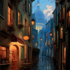 Схема вышивки «улочки праги»