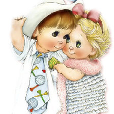 Схема вышивки «Мальчик с девочкой»