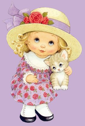 девочка и котенок - оригинал