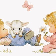 Схема вышивки «мальчик с девочкой»