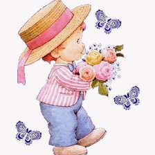 мальчик с букетом