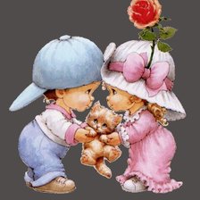 Схема вышивки «мальчик с девочкой»