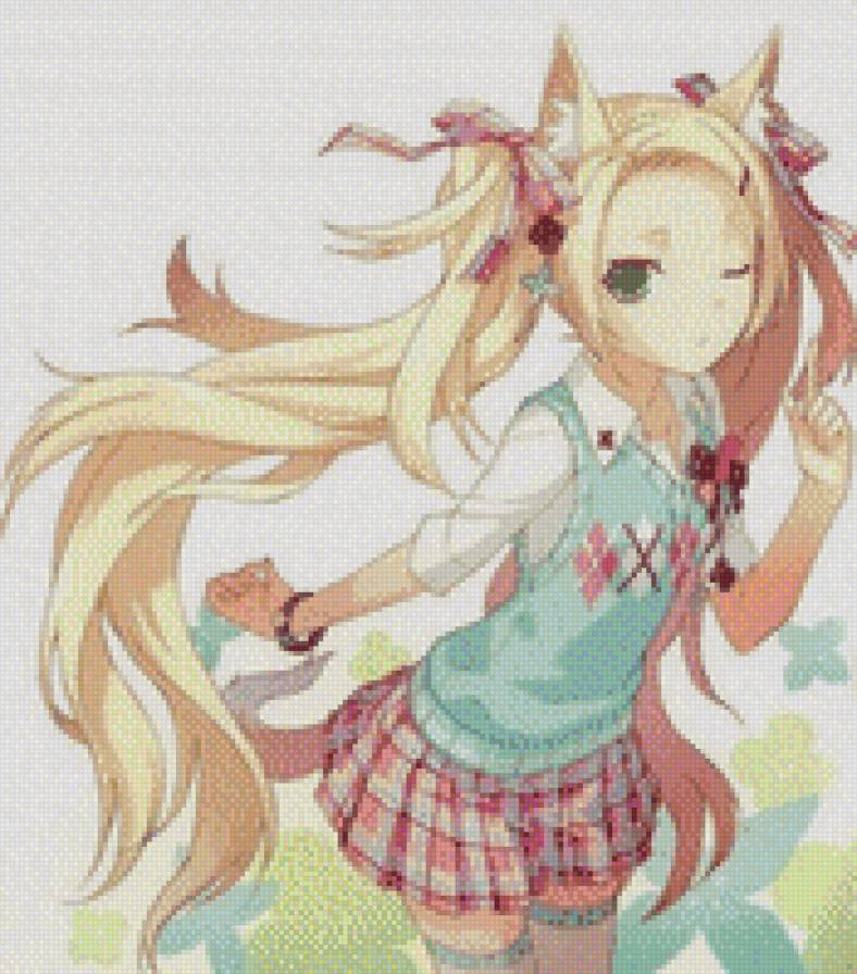 аниме девушка - девушка, нежность, пастель, аниме - предпросмотр