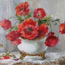 Схема вышивки «Маки и стрекоза»