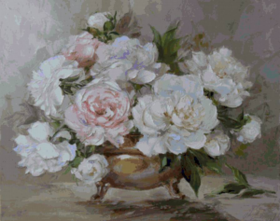 Пионы в вазе - цветы, букет в вазе, пионы, букет - предпросмотр