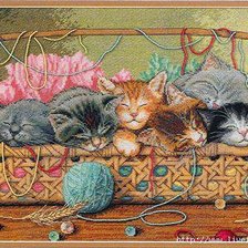 Схема вышивки «заигравшиеся котята»