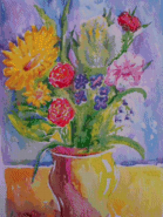 Ваза с цветами - цветы - предпросмотр