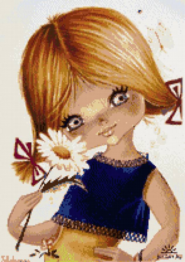 девочка с ромашкой - дети - предпросмотр