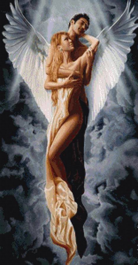 Мой ангел - рисунок, акварель, живопись - предпросмотр