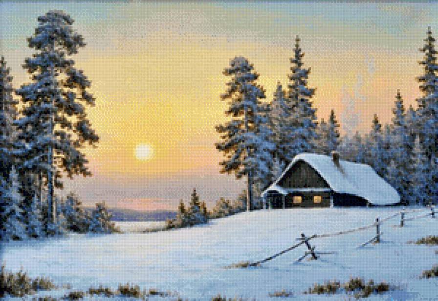 №882926 - дом, пейзаж, зима - предпросмотр