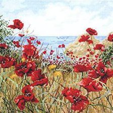 Схема вышивки «Маки у моря»