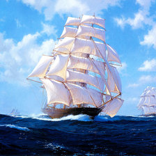 Схема вышивки «парусник»