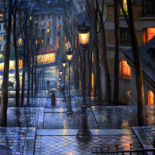 Схема вышивки «дождливый вечер в городе»