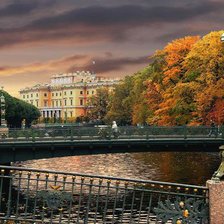 Схема вышивки «осенний город»