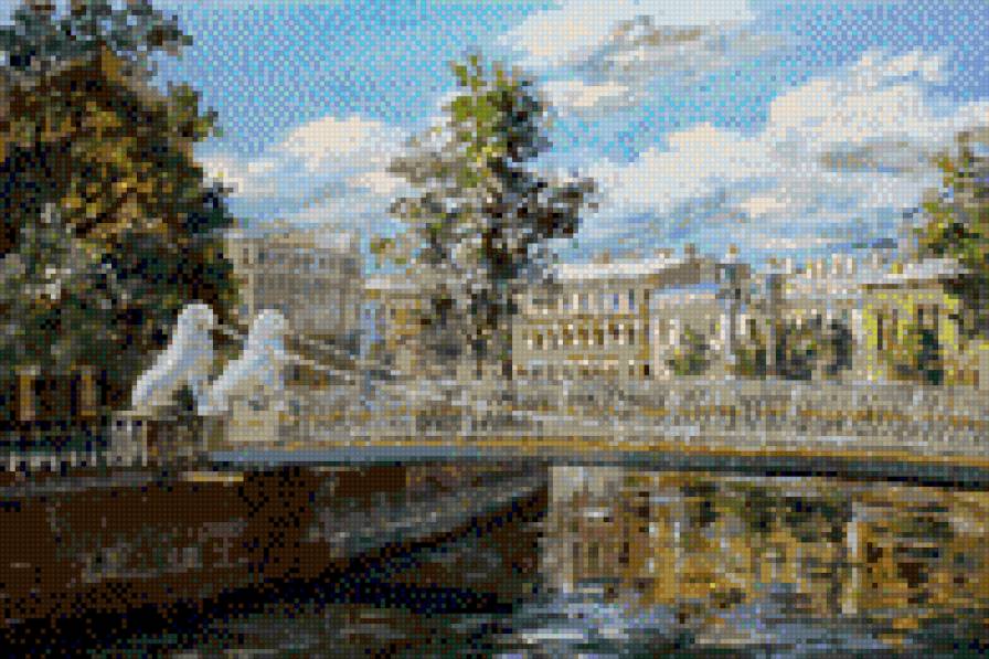 каменные львы - львы, город, лето - предпросмотр