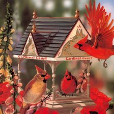 Схема вышивки «Домик  для  птичек»